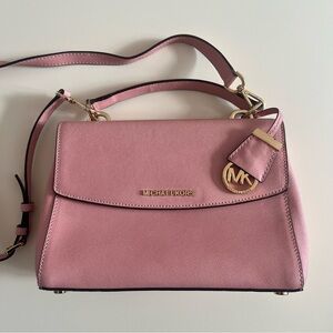 Michael Kors Ava Saffiano Leather Crossbody - Misty Rose